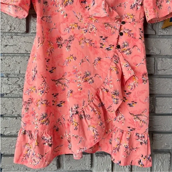 TopShop Floral Pink Ruffle Dress - Picture 6 of 8